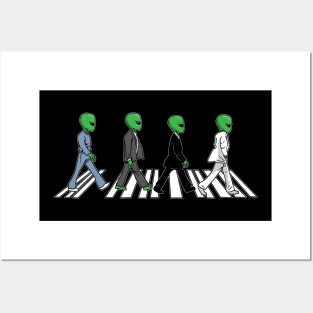 Alien Crossing The Road Ufos Space Posters and Art